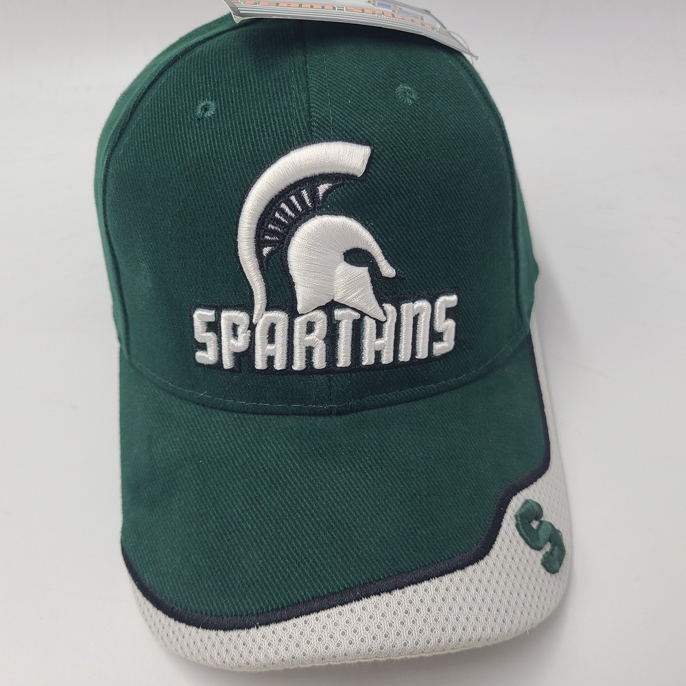 Michigan State Spartans Hat Adjustable (Fits Small) Team Spirit Green White NCAA